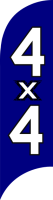 4x4 Blue, 80 cm x 300 cm Feather Flag