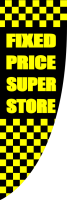 Black Yellow, Chequered FIXED PRICE SUPER STORE Premier Flag