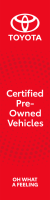 Red, Toyota Certified Pre-Owned Vehicles Flag