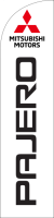 White, Mitsubishi Pajero Feather Flag
