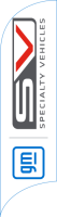White, GMSV SPECIALTY VEHICLES Feather Flag, 80 cm x 300 cm 