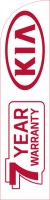 White, Kia 7 Year Warranty Feather Flag