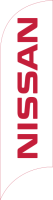 White, Nissan Feather Flag, 80 cm x 300 cm