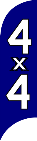 4x4 Blue, 80 cm x 300 cm Feather Flag