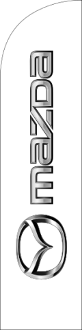 White, Mazda Feather Flag