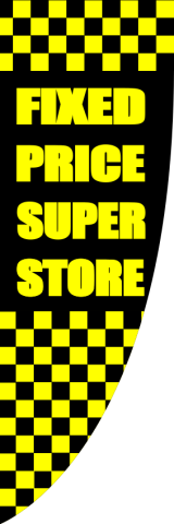 Black Yellow, Chequered FIXED PRICE SUPER STORE Premier Flag