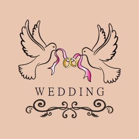 Brown, Dove Wedding Flag