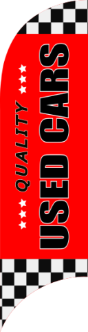 Red, Quality USED CARS Feather Flag, 80 cm x 300 cm