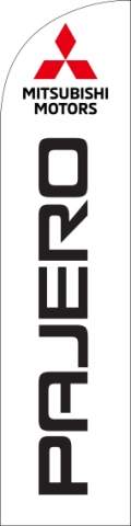 White, Mitsubishi Pajero Feather Flag