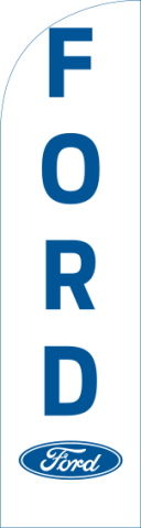 White, Ford(logo) FORD(stacked) Feather Flag