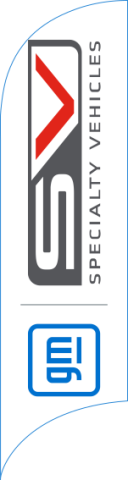 White, GMSV SPECIALTY VEHICLES Feather Flag, 80 cm x 300 cm 