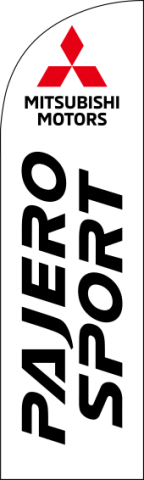 White, Mitsubishi  Pajero Sport Feather Flag