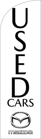 White, Mazda Used Cars Feather Flag