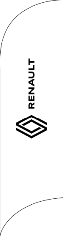 White, Renault Feather Flag, 80 cm x 300 cm