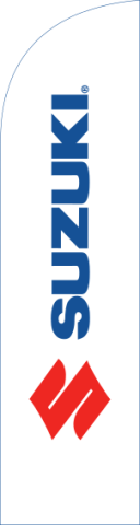 White, Suzuki Feather Flag, 80 cm x 300 cm
