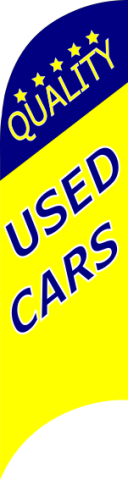 Yellow Blue, Quality USED CARS Feather Flag, 80 cm x 300 cm