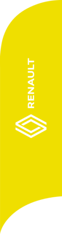Yellow, White Renault Feather Flag, 80 cm x 300 cm