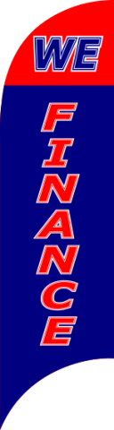 Blue-Red, We Finance Feather Flag, 80 cm x 300 cm