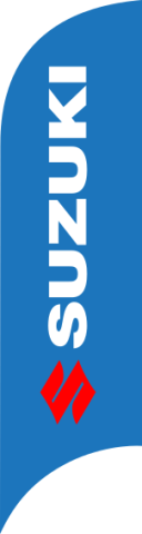 Blue, Suzuki Red (logo) Feather Flag, 80 cm x 300 cm