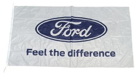 Ford, logo, Feel the Diference, White Horizontal Flag, 180cm by 90cm