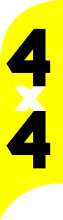 4x4 Yellow, 80 cm x 300 cm Feather Flag