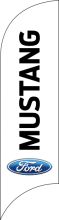 White, Ford (logo), MUSTANG Feather Flag, 80 cm x 300 cm