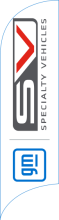 White, GMSV SPECIALTY VEHICLES Feather Flag, 80 cm x 300 cm 