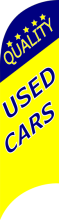 Yellow Blue, Quality USED CARS Feather Flag, 80 cm x 300 cm