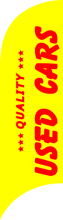 Yellow, Quality USED CARS Feather Flag, 80 cm x 300 cm