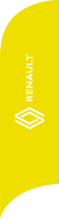 Yellow, White Renault Feather Flag, 80 cm x 300 cm