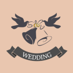 Brown, Bell Wedding Flag