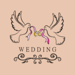 Brown, Dove Wedding Flag