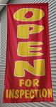 Red Yellow, Open for Inspection Flag